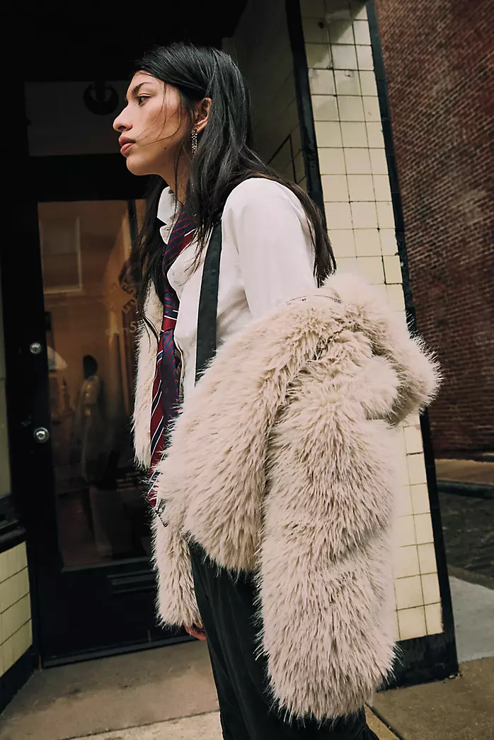 Louder Please Hooded Faux Fur Jacket